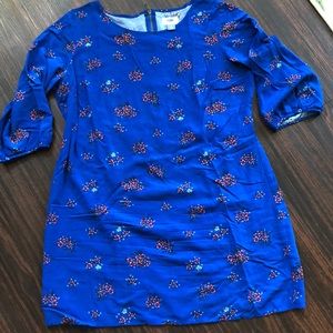 Old Navy 3/4 Sleeve Blue Floral Shift Dress-Large